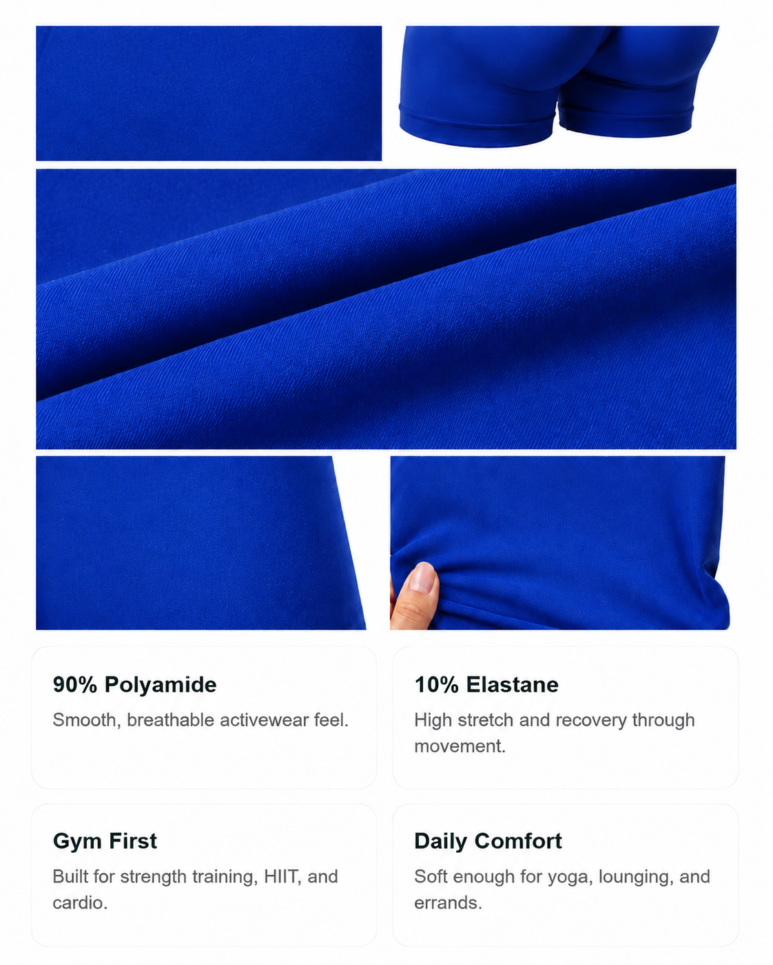 FitChic Avenue Sculpting High-Rise Shorts – Royal Blue
