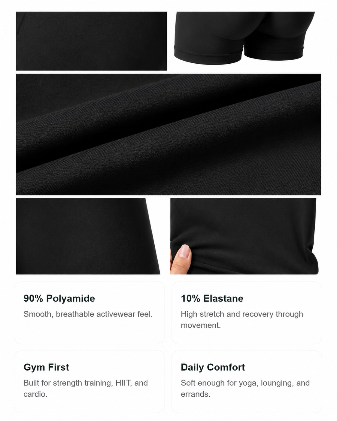 FitChic Avenue Sculpting High-Rise Shorts – Black