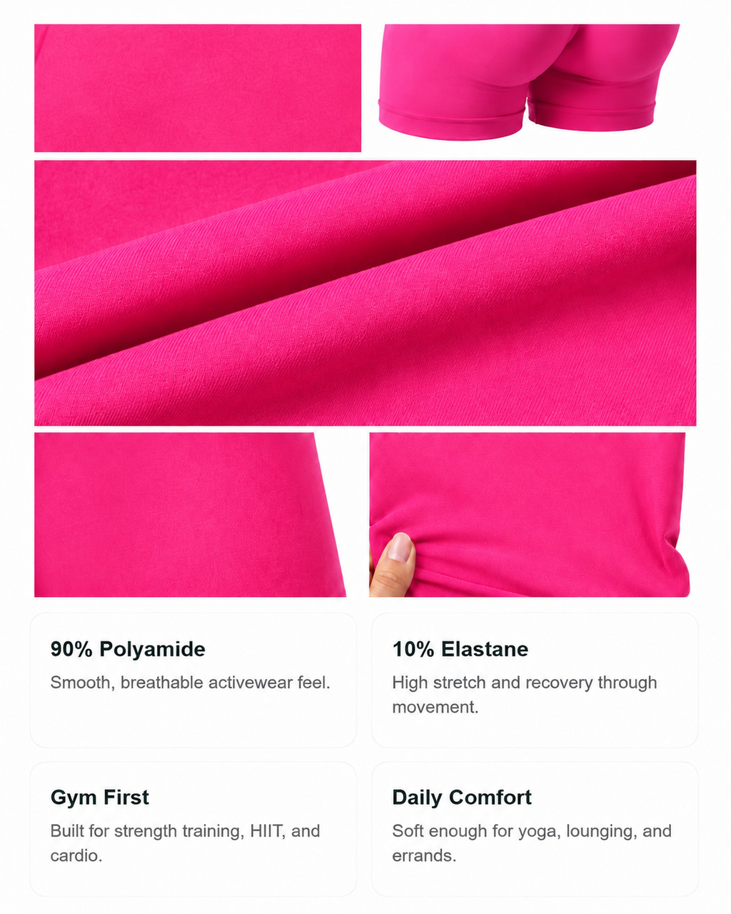 FitChic Avenue Sculpting High-Rise Shorts – Bright Fuchsia