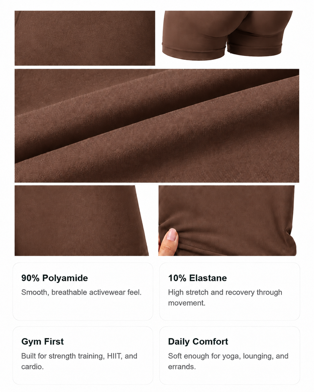 FitChic Avenue Sculpting High-Rise Shorts – Espresso